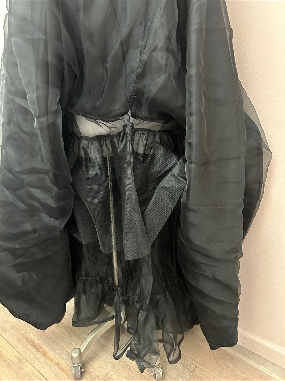 VTG  Neil Bieff Sequin beaded top maxi taffeta tulle lined cocktail opera dress